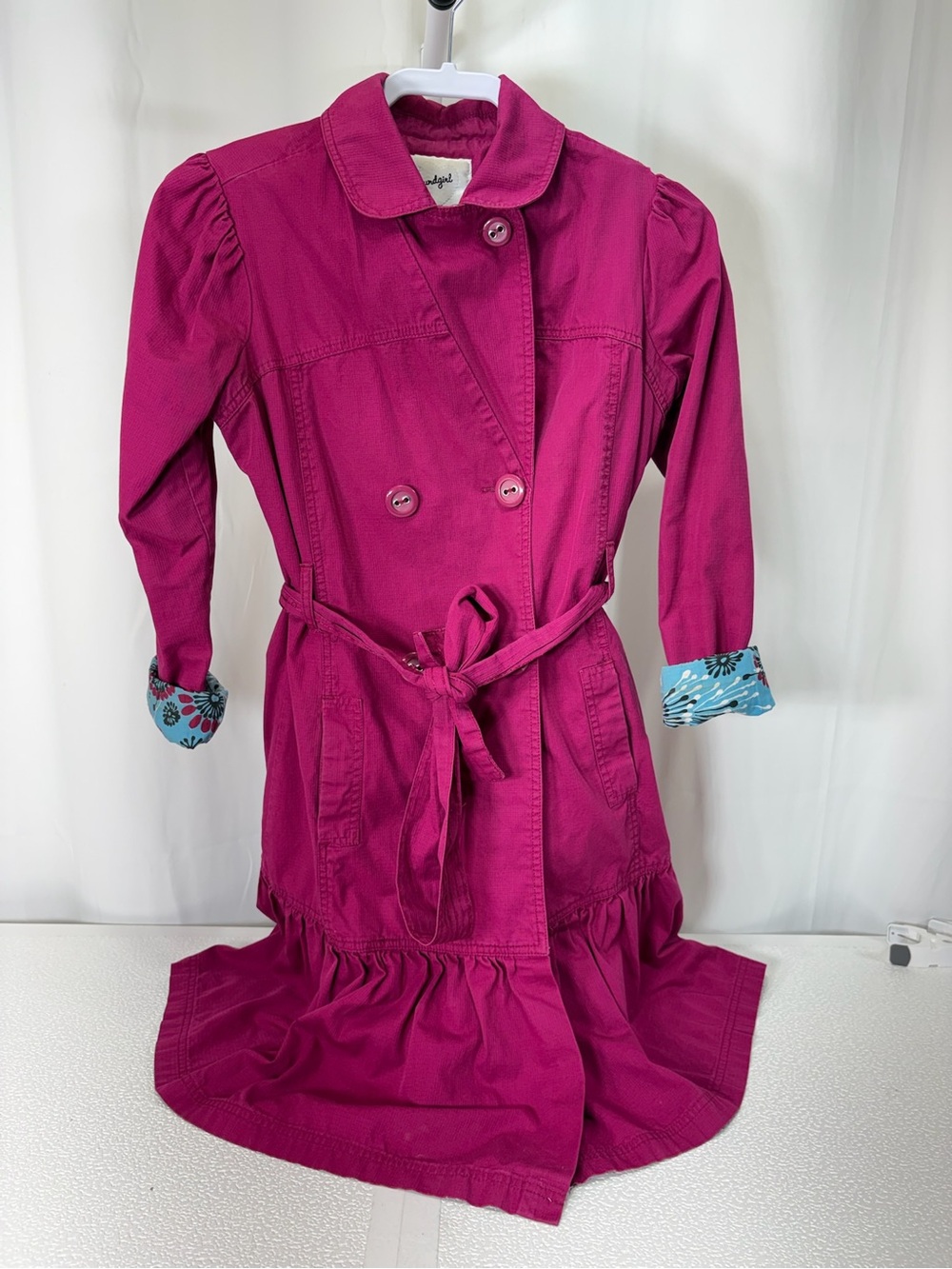 Soundgirl Fuchsia Trench-Style Midi Dress with Tie Belt 4267